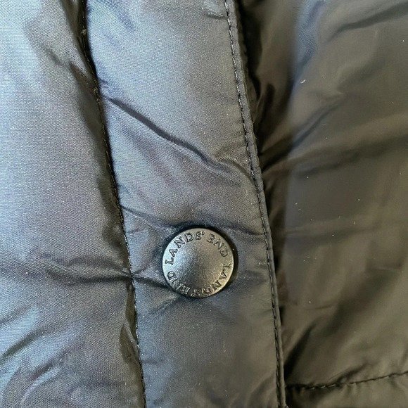 Lands End Down puffer vest black size small 6/8 snaps warm comfortable winter - Picture 2 of 5